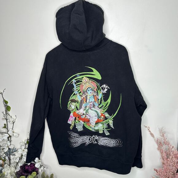 SUPREME Lakshmi Full Zip Embroidered Hoodie Black Sz Large - Picture 2 of 11